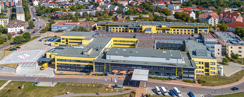 Das Asklepios Klinikum Uckermark aus der Vogelperspektive