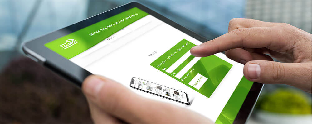 Ipad mit der Seite der Newsletterabonnierung